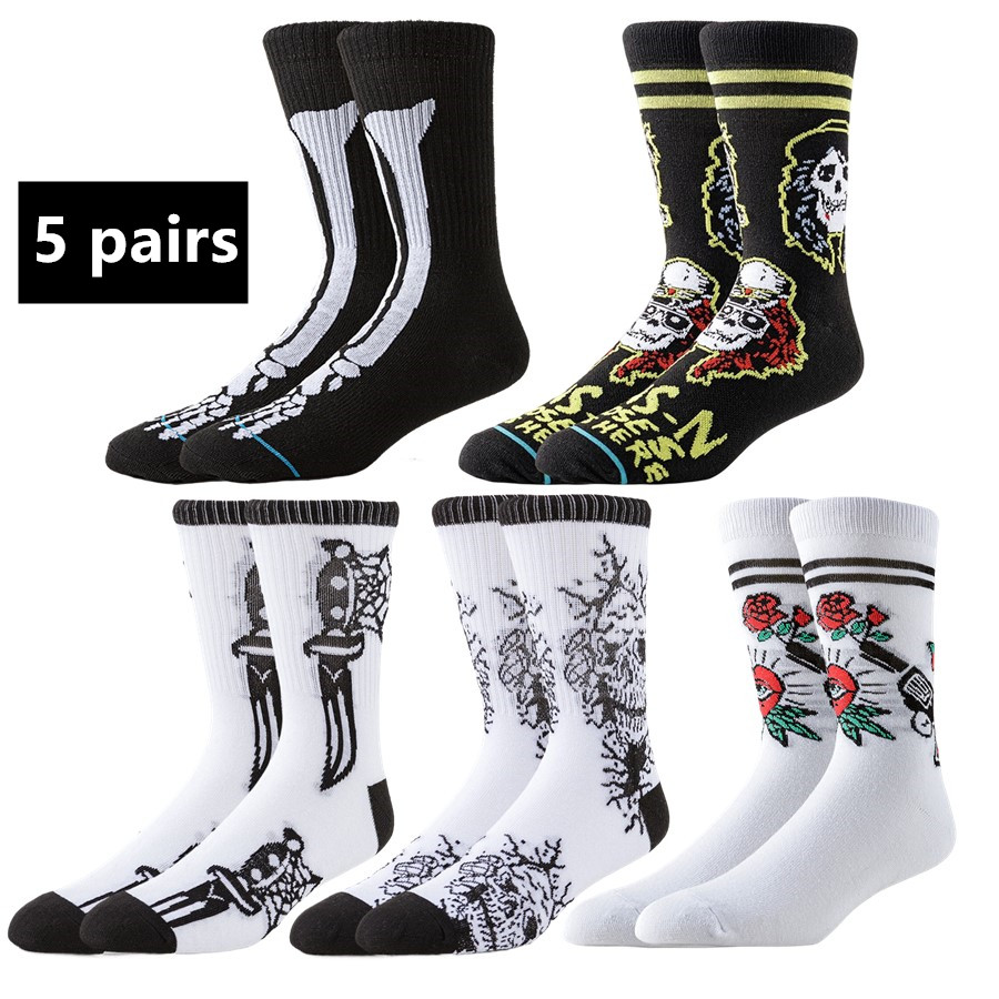Dress Sock Men - 5pairs street style hip hop designer