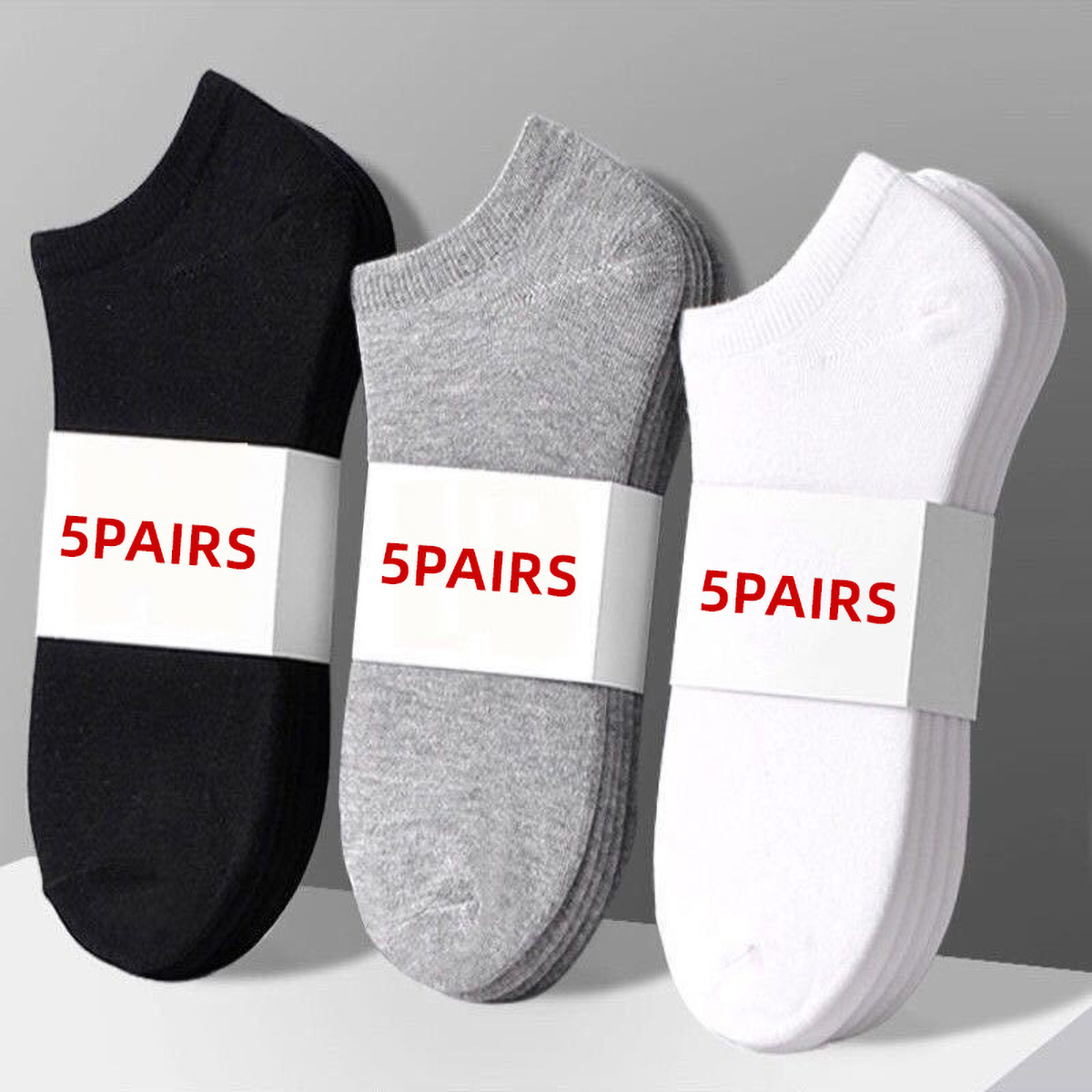 5 Pairs Unisex Casual Plain Co - Ankle Sock Low Cut recension och pris
