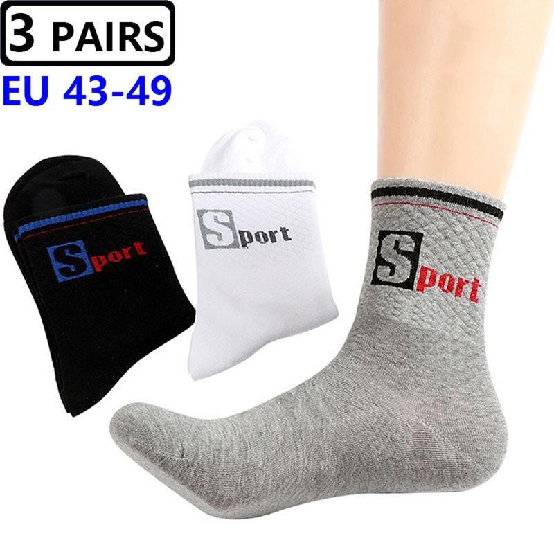 3 Pairs/Pack Big Large Socks E - Cotton Crew Sock Pack recension och pris