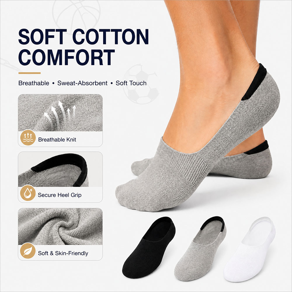6 Pairs Unisex Cotton No Show  - Invisibility Sock Loafer recension och pris