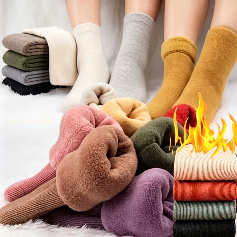 1-4Pairs  Warm Fleece Lined Mi - Boot Sock Slouchy recension och pris