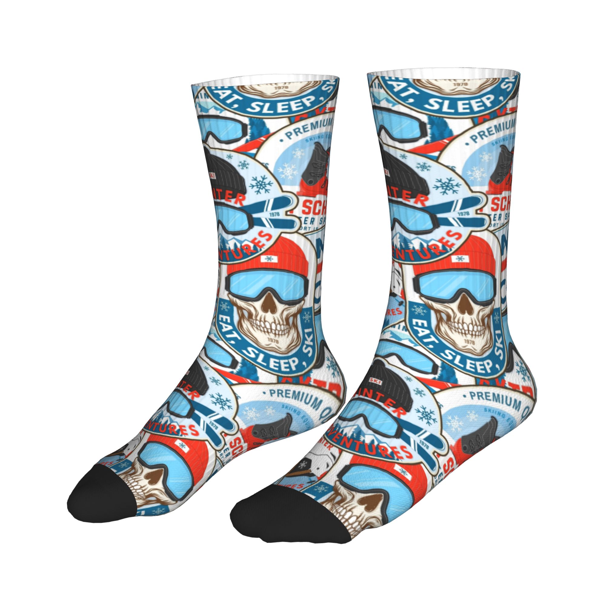 Vintage Red Blue Ski Club Seam - Dress Sock Men recension och pris