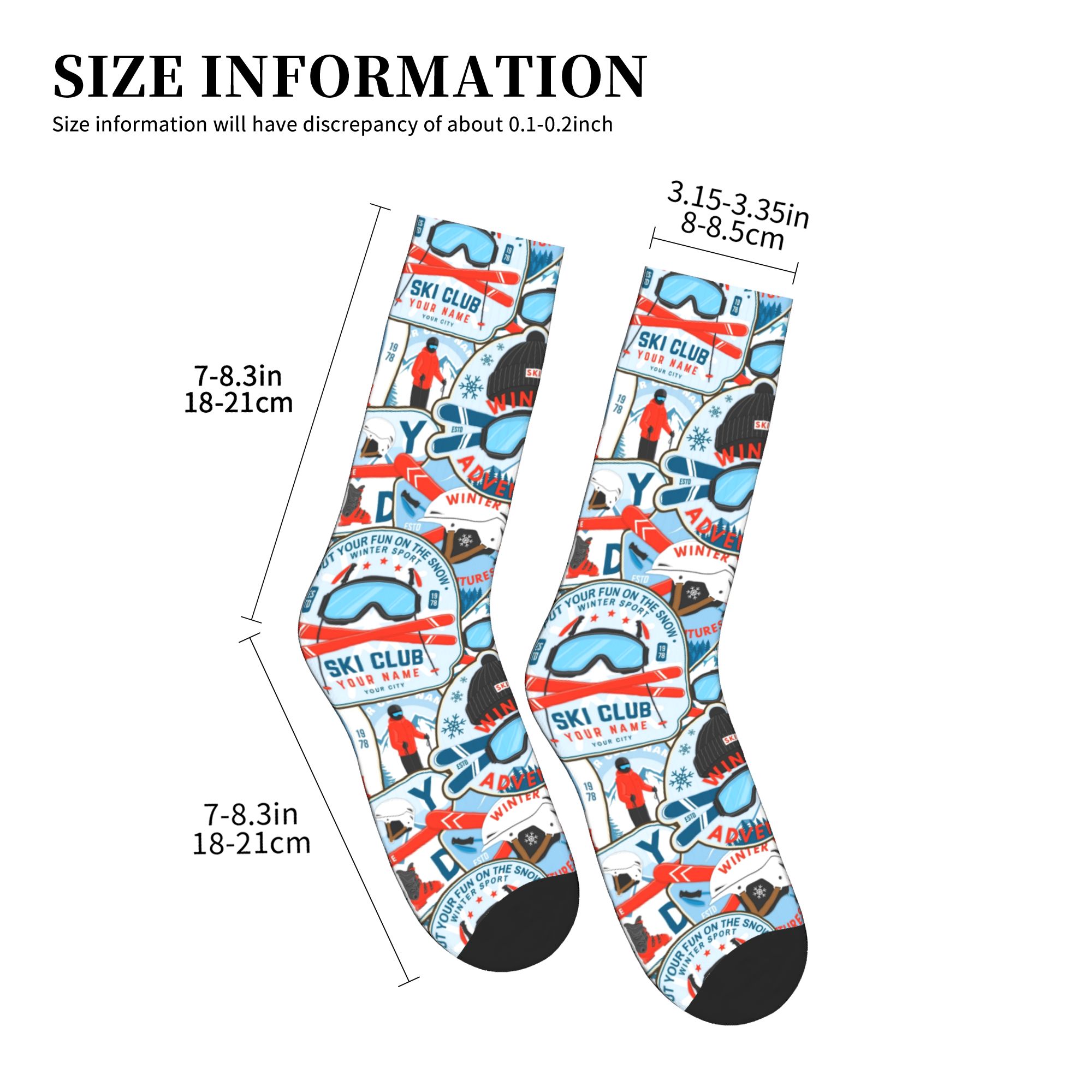Vintage Red Blue Ski Club Seam - Dress Sock Men recension och pris