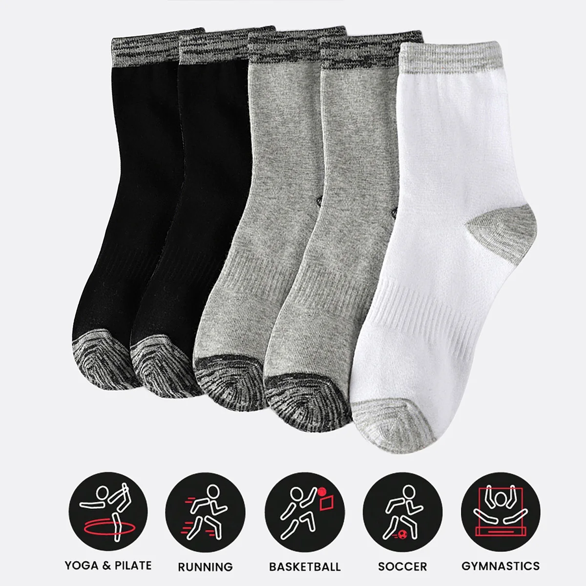 1/5 Pairs Men's Athletic Socks - Athletic Sock Cushion recension och pris