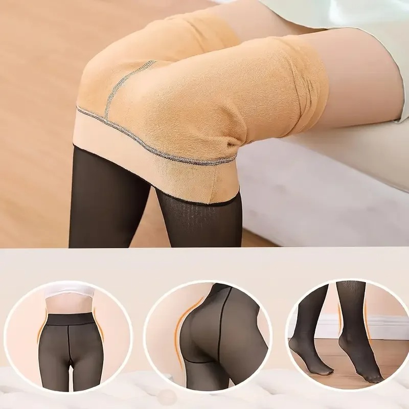 1-2Pairs Opaque Plus Size Flee - Tights Pantyhose Sheer recension och pris