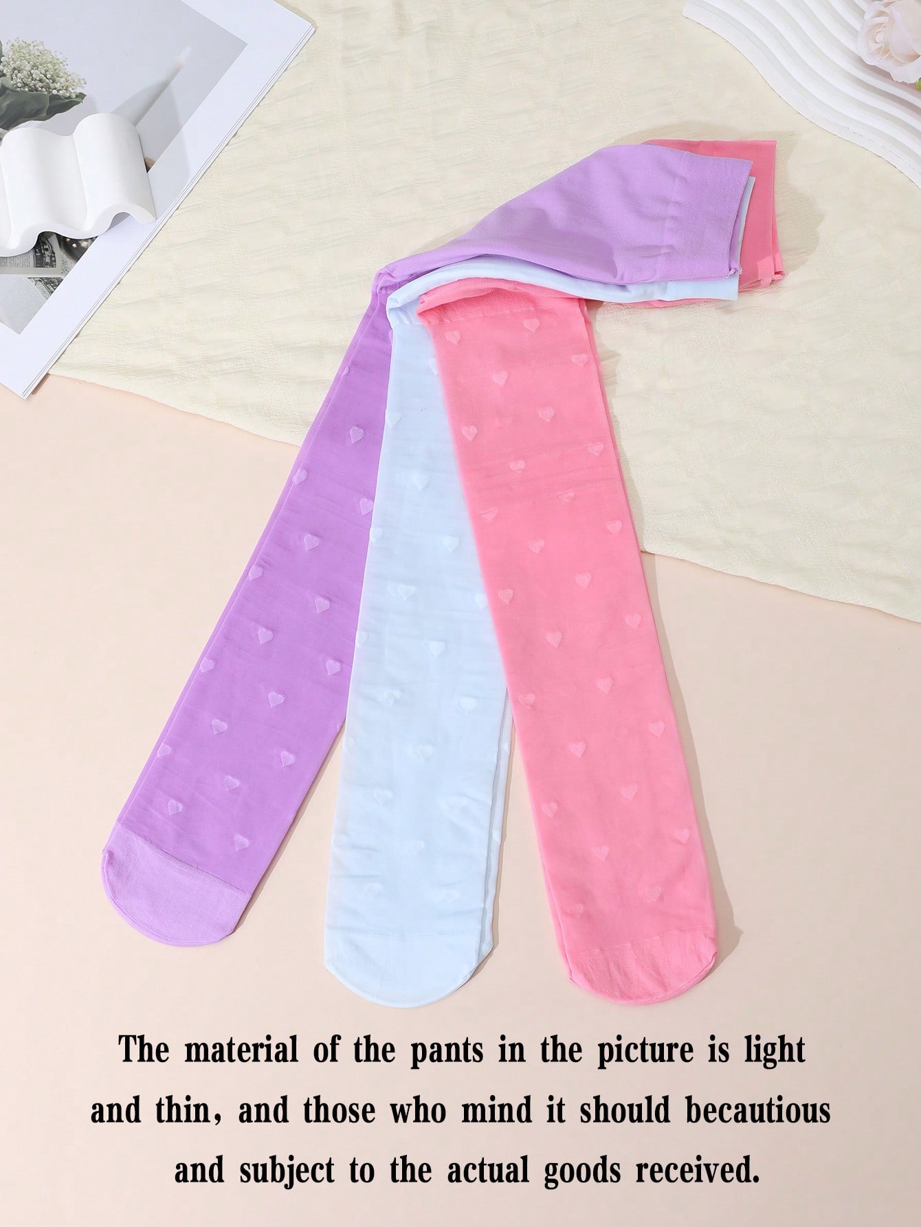 3Pcs Girls Heart Print Tights  - Tights Pantyhose Sheer recension och pris