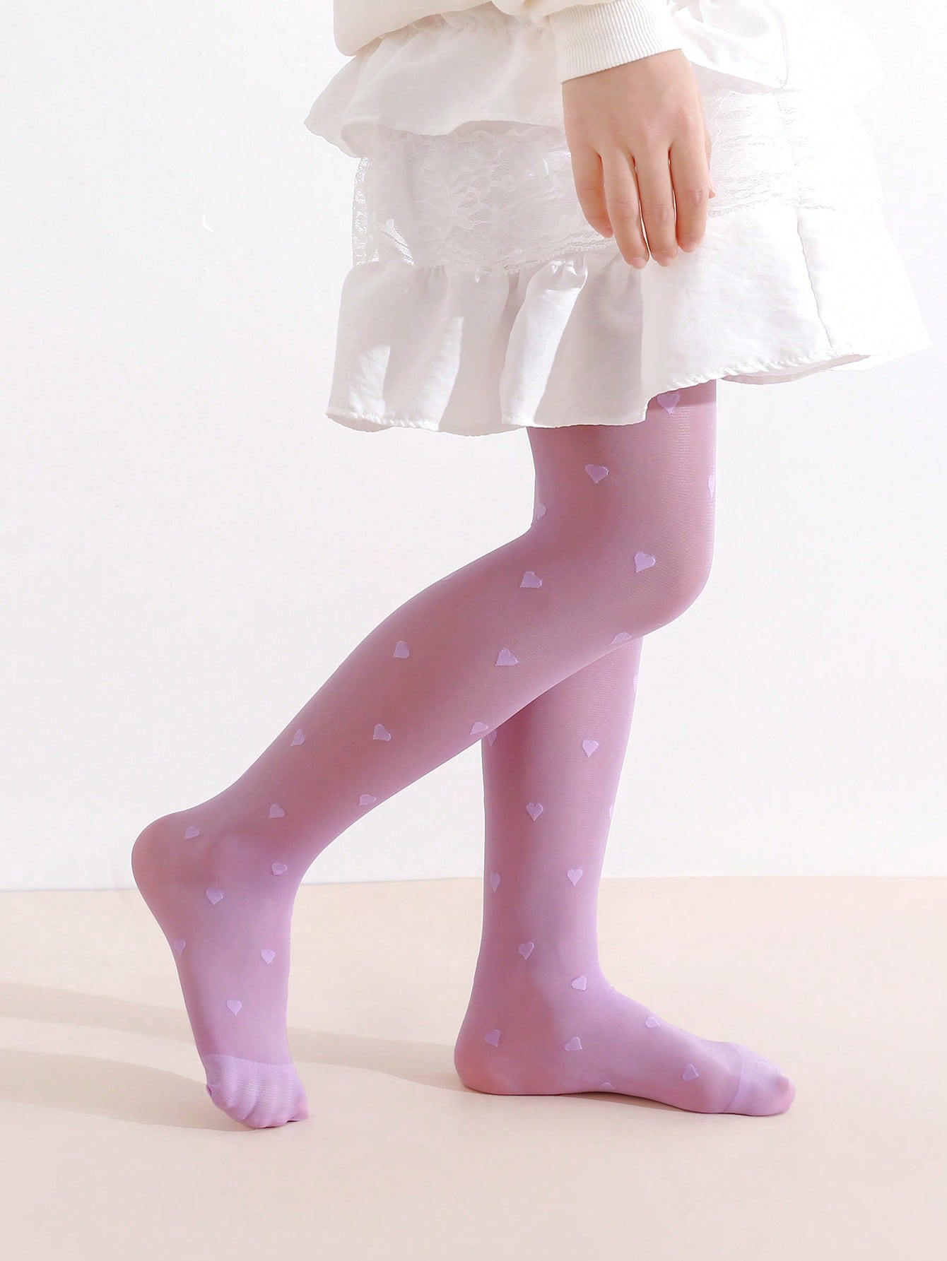 3Pcs Girls Heart Print Tights  - Tights Pantyhose Sheer recension och pris