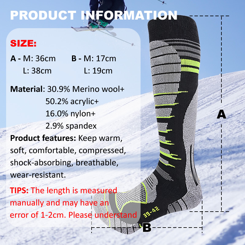 Merino Wool Ski Socks Cold Wea - Thermal Sock Winter recension och pris