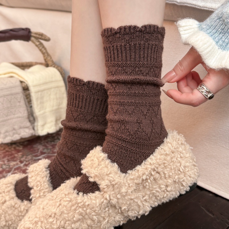 1 Pair Milky White Lace Trim M - Boot Sock Slouchy recension och pris