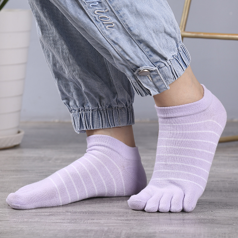1/5 Pairs Women Striped Five T - Ankle Sock Low Cut recension och pris