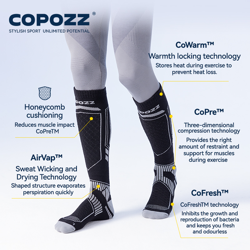 COPOZZ Merino Wool Winter Ski  - Thermal Sock Winter recension och pris