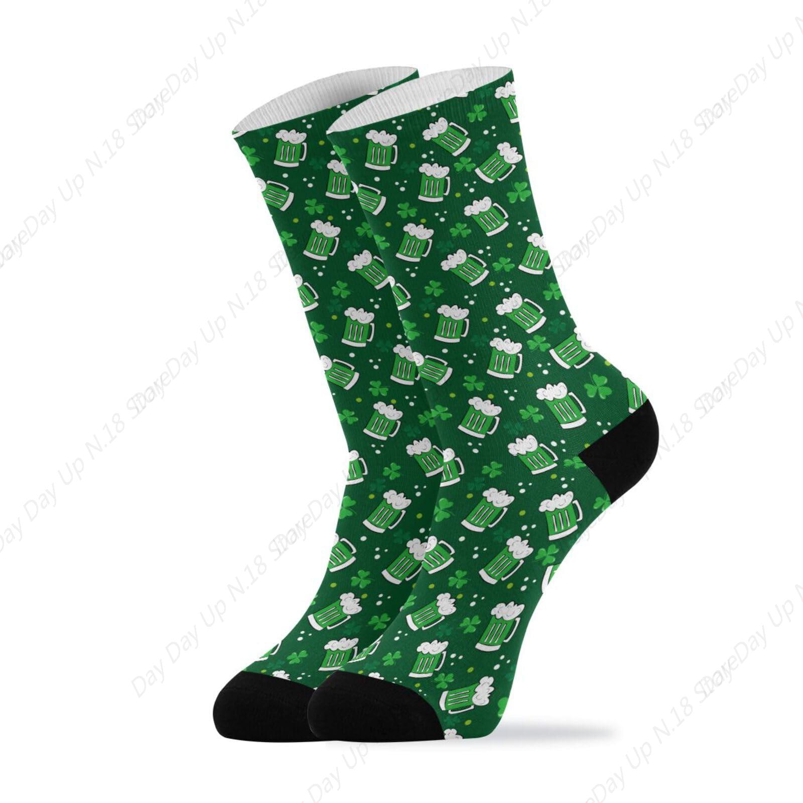 Green Clover Leaf Beer St. Pat - Cotton Crew Sock Pack recension och pris