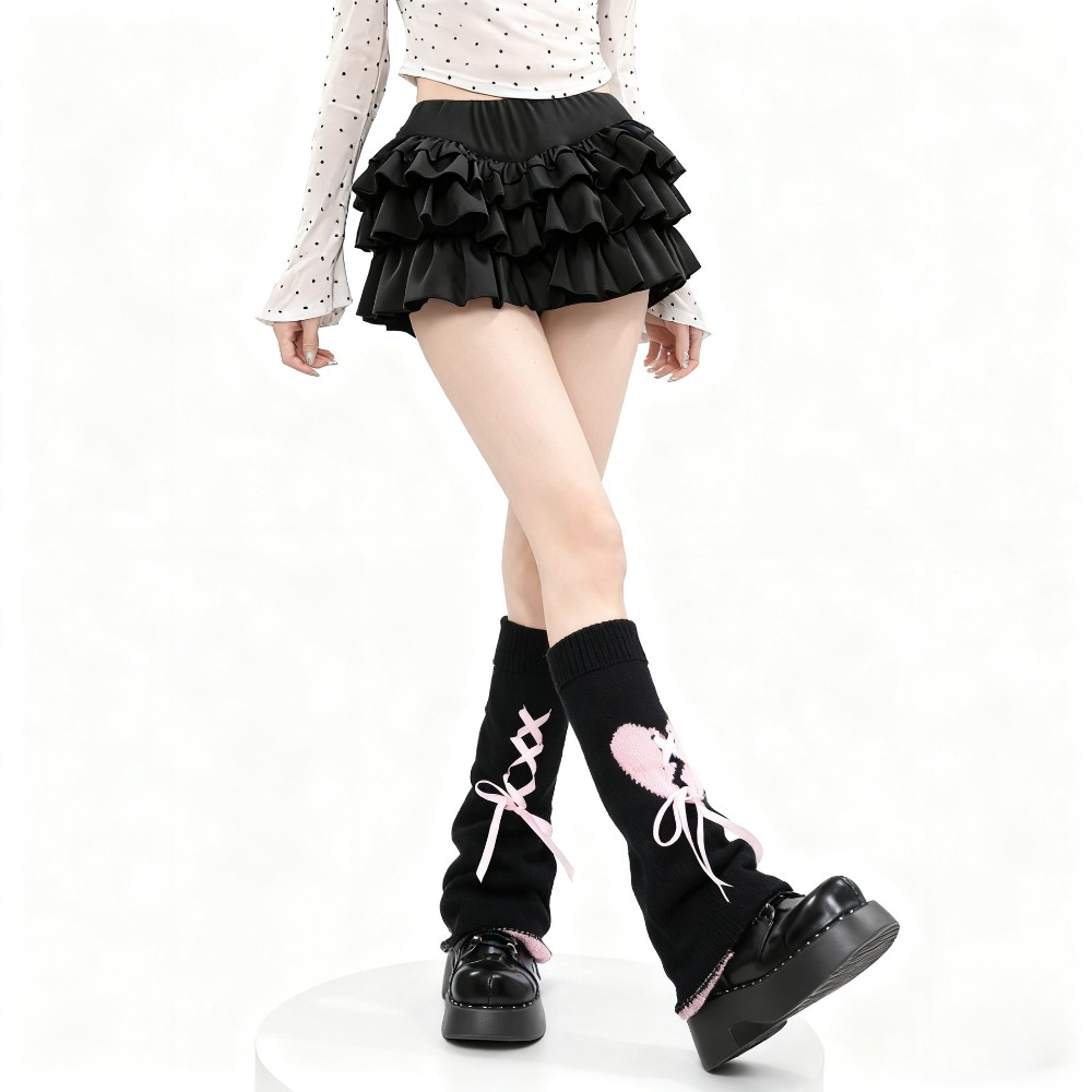 Y2K Heart Tie Flared Slouchy L - Boot Sock Slouchy recension och pris