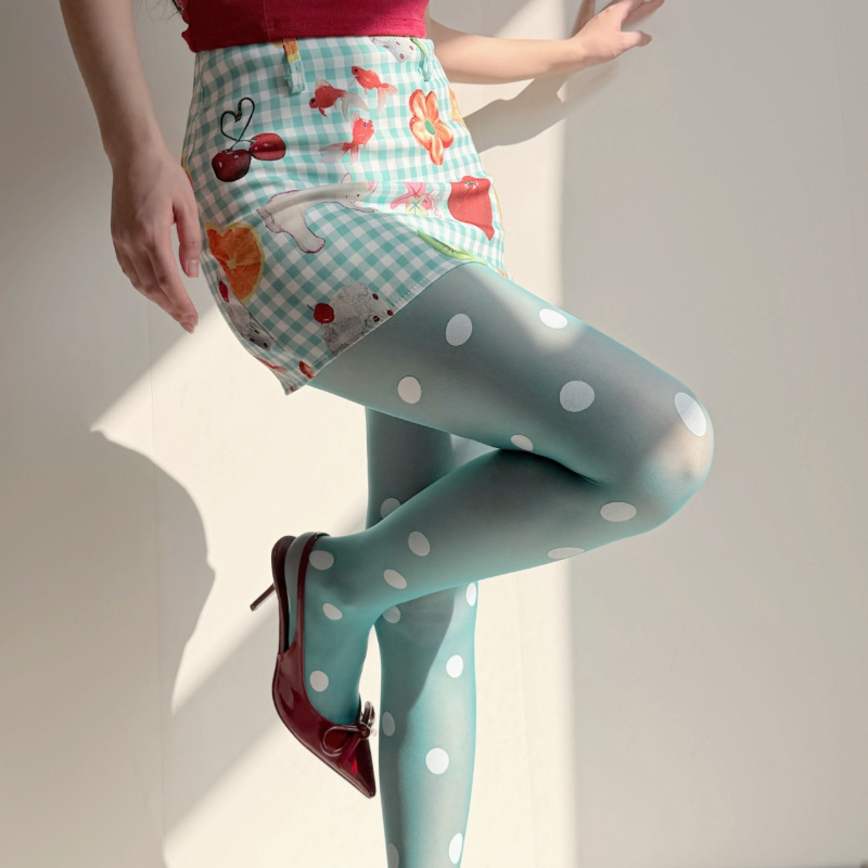 Retro Polka Dot Sheer Tights f - Tights Pantyhose Sheer recension och pris