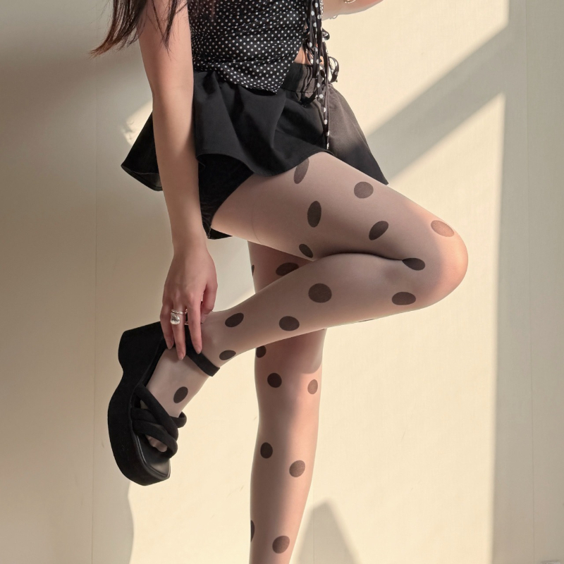 Retro Polka Dot Sheer Tights f - Tights Pantyhose Sheer recension och pris
