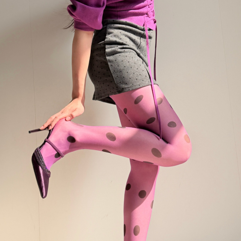 Retro Polka Dot Sheer Tights f - Tights Pantyhose Sheer recension och pris