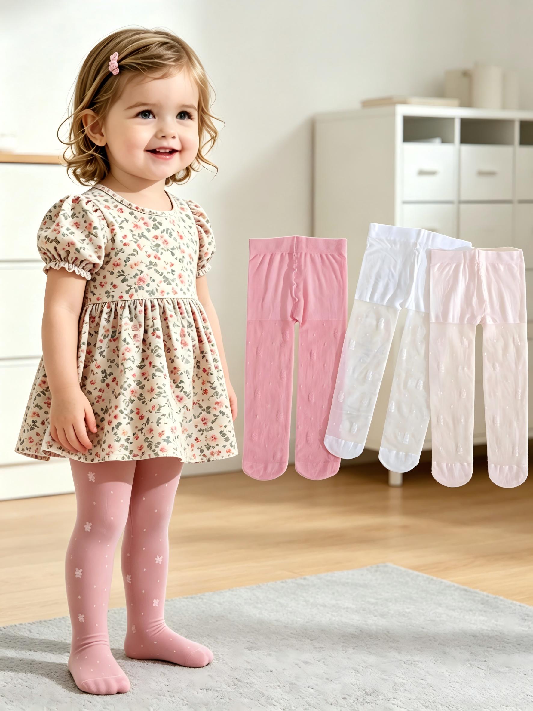 3Pack Toddler Girls Floral Pri - Tights Pantyhose Sheer recension och pris