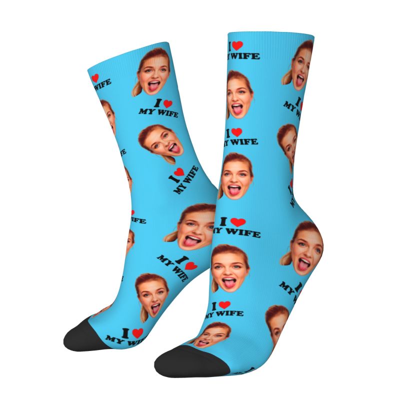 I Love My Wife Personalized Fa - Dress Sock Men recension och pris