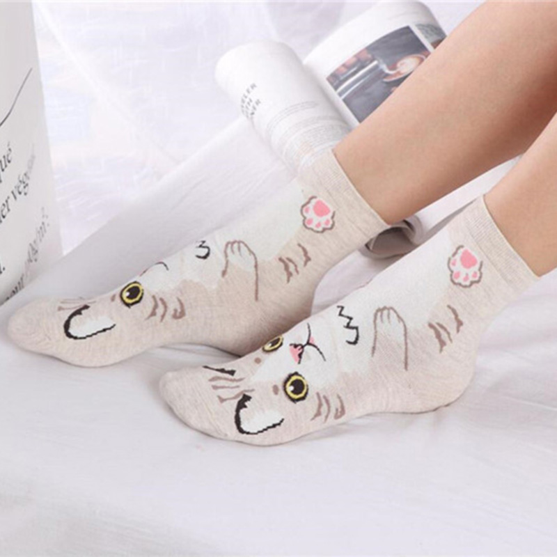 5 Pairs/pack Funny Cartoon Dog - Cotton Crew Sock Pack recension och pris