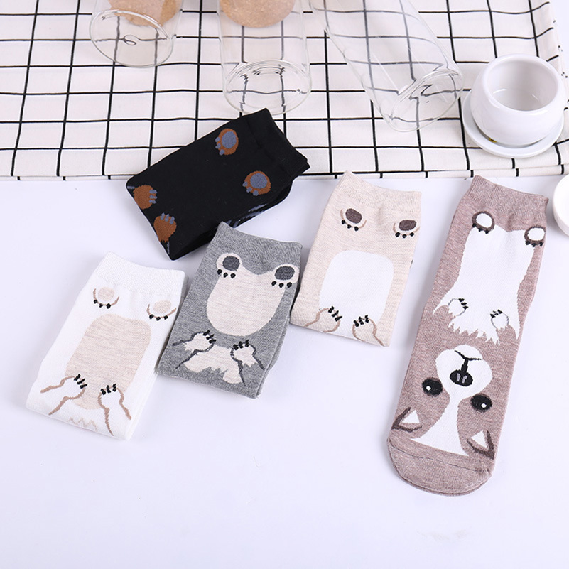 5 Pairs/pack Funny Cartoon Dog - Cotton Crew Sock Pack recension och pris