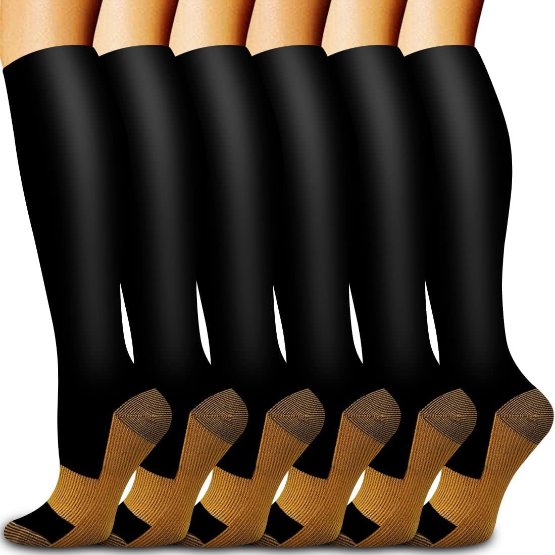 6 Pairs Solid Color Copper Com - Compression Sock Medical recension och pris