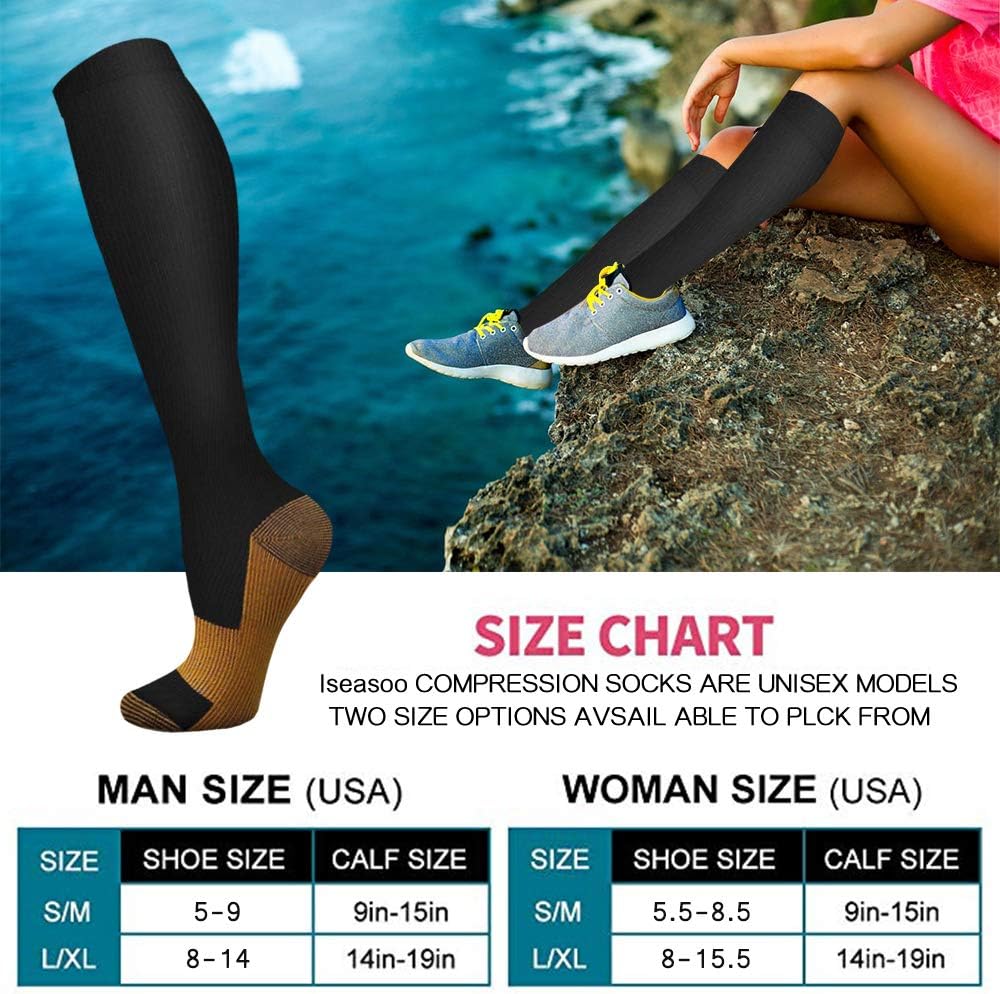 6 Pairs Solid Color Copper Com - Compression Sock Medical recension och pris