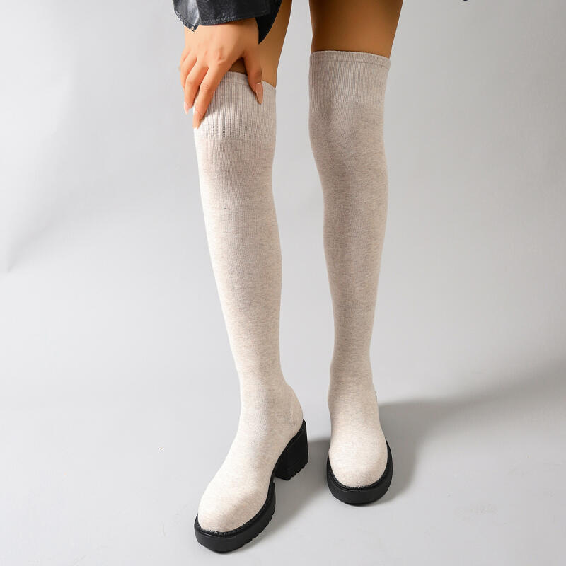 Chunky Platform Over The Knee  - Knee High Sock Women recension och pris