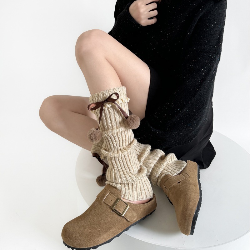 Camel Knit Leg Warmers with Fu - Boot Sock Slouchy recension och pris
