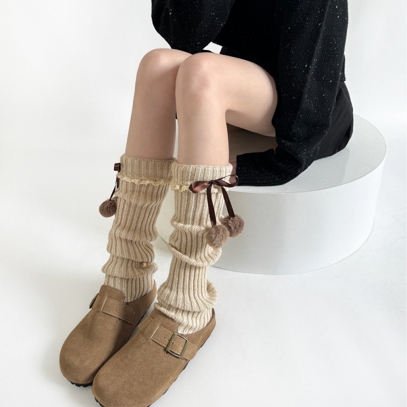 Camel Knit Leg Warmers with Fu - Boot Sock Slouchy recension och pris
