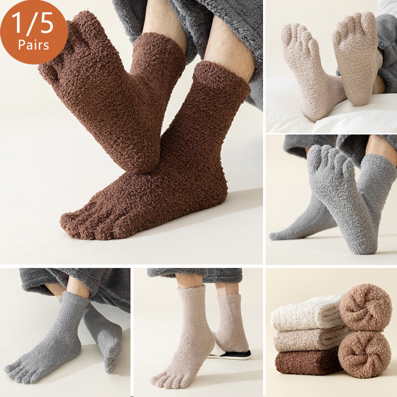 1/5 Pairs Mans Thermal Toe Soc - Thermal Sock Winter recension och pris